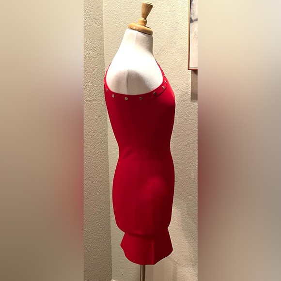 ALEXANDER WANG Snap Trimmed Asymmetrical Bodycon Long Sleeve Mini Dress M 8 $795 - Picture 6 of 11